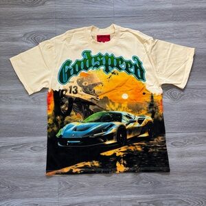 Godspeed Graphic T-Shirt Men’s Size L Racing Car Size L